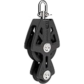 Lewmar 72mm Synchro Block Fiddle, 2,420 lb Working Load Limit, Accommodates 3/8" - 1/2" Lines, High-Density Free-Spin Bearing, Traveler Compatible - 29927231BK