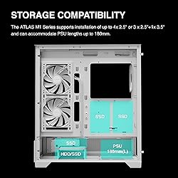 GAMDIAS White Mid Tower Gaming Computer Case