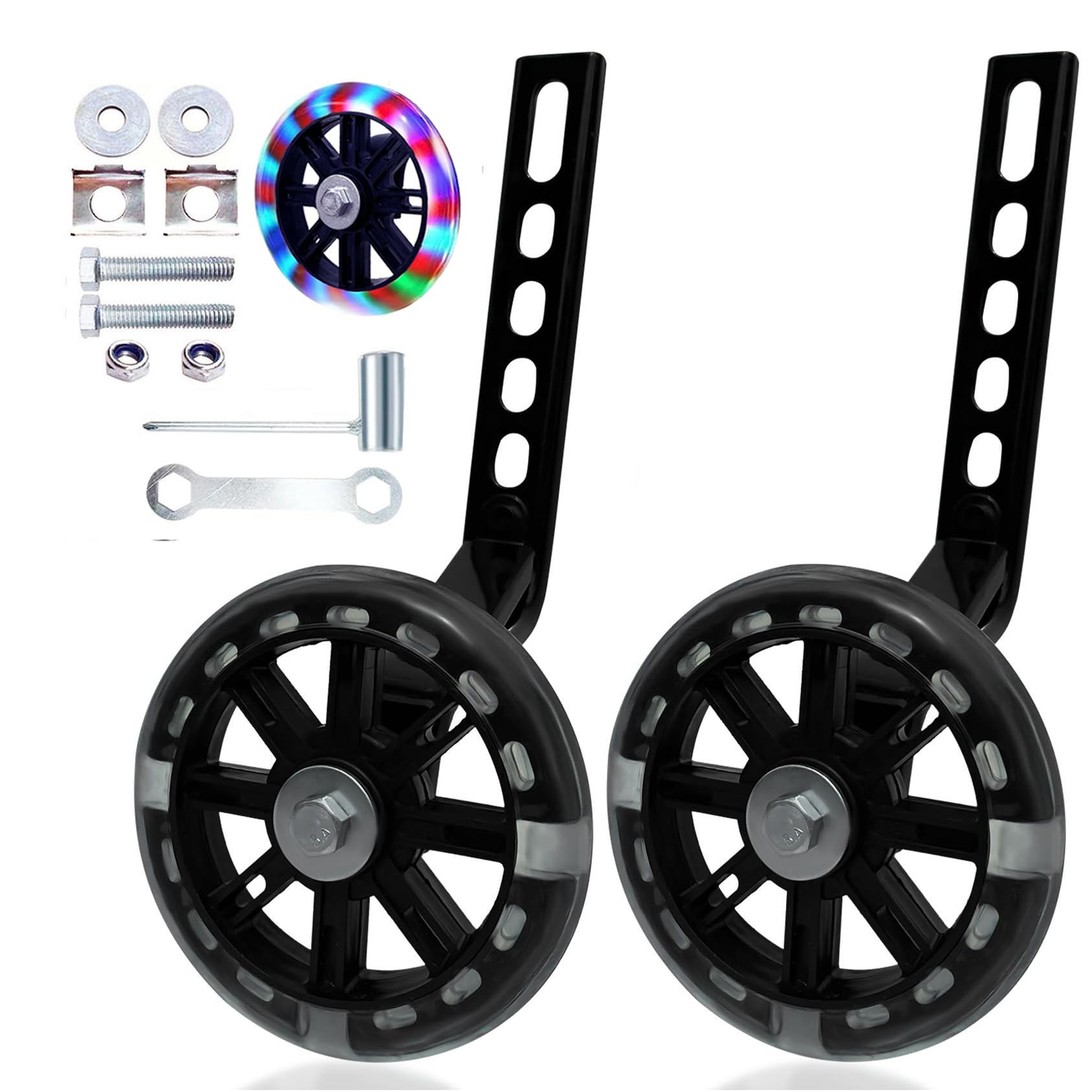 Photo 1 of ***MISSING PARTS***
DDJKCZ Training Wheels Flash Mute Wheel Bicycle Compatible for Bikes of 12 14 16 18 20 Inch (For 12-20 inch black)