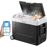 VEVOR Car Refrigerator, DC 12/24V AC100-240V Compressor Electric Cooler, -4°F to 68°F Truck Refrigerator with APP Control, Wh