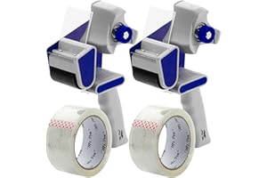 Mr. Pen- Tape Dispenser Gun, 2-Inch, 2 Pack with 2 Rolls, Blue Heavy Duty Tape Gun for Packing Boxes, Moving