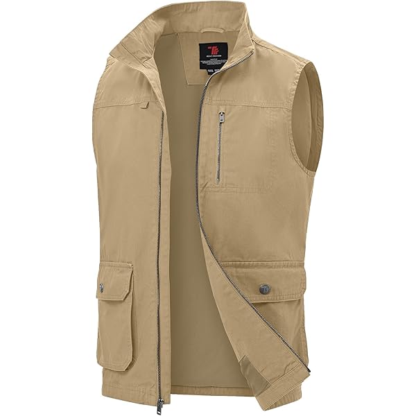 Mens Work Vest Multi Pocket Hooded Gilet Loose Casual Mesh Fishing