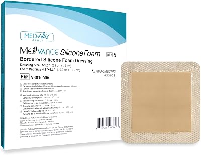 MedVance Silicone Bordered Adhesive Foam Dressing 15x15 cm Box of 5