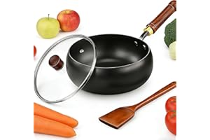2026 NEW Japanese Cast Iron Pot & Pan Set, Hand-Forged Non-Stick Cookware with Wooden Lid & Spatula, Durable Heavy Duty Iron 