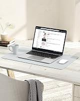 YSAGi Non-Slip Desk Pad Waterproof PVC Leather 60x35 cm Silver Grey view 2