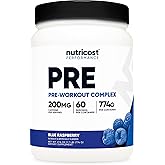 Nutricost Pre-Workout Complex Powder (60 Servings, Blue Raspberry) - Pre-Workout Supplement with Beta-Alanine, Taurine & Amino Acids