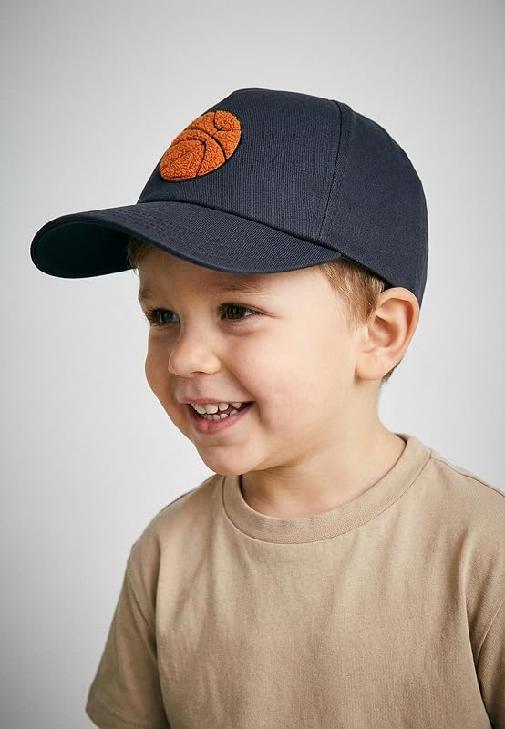 Basecap Basketball – Kindermütze aus Canvas mit Basketball-Stickerei, Metallschließe zur Größenregulierung – Marine, Größe 55 — Foto 2 von 6