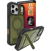 ZAGG Rainier Case with Kickstand for iPhone 17 Pro Max - Green Sea Kelp, Graphene 22ft (7m) Drop Protection, Lanyard Attach Points, MagSafe, Wireless Charging Compatible, 2-Piece Design, Phone Case