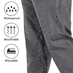 JAEZZIY Men's Rain Pants Waterproof Rain Over Pants