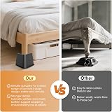 MYMULIKE Bed Risers 4 Inch Heavy Duty Up to 6000 Lbs L Shape 4 Pack Black view 5