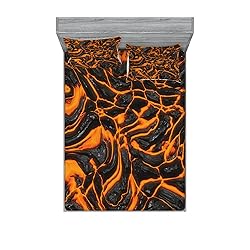 Lunarable Volcano Fitted Sheet & Pillow Sham