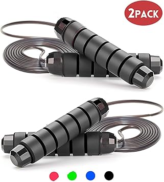 2 Cuerda Saltar Speed Rope, Ajustable de 3 m Comba para Crossfit ...