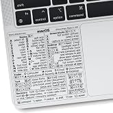 Synerlogic Mac OS Shortcuts Sticker for Air/Pro | Keyboard Stickers for macOS | Laminated Vinyl MacBook Cheatsheet | MacBook Shortcuts 2026 (Clear/Black)