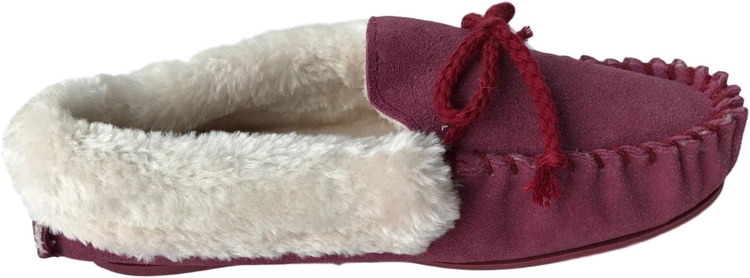 Kuru Ladies/Womens Genuine Suede Leather Moccasin/Slippers with Warm Lining 3 – 8 UK