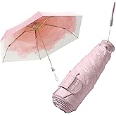 Mini Travel Folding Umbrella With Built-in Telescopic Hidden Handle for Women Kids,Pocket Parasol With Large Storage Bag, Sparkly Cooling Cloth,UV Protection,UPF50,Compact Lightweight,6 Ribs,Rain