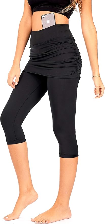 plus size skirted capri leggings