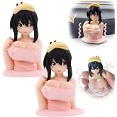 Trusogie 2Pcs Chest Shaking Ornaments, Shake Shake Lady Car Dashboard Decorations, Tide Play Doll Bobbleheads, Kawaii Sexy Action Figurine Beauty, Car Center Console Sculpture Model