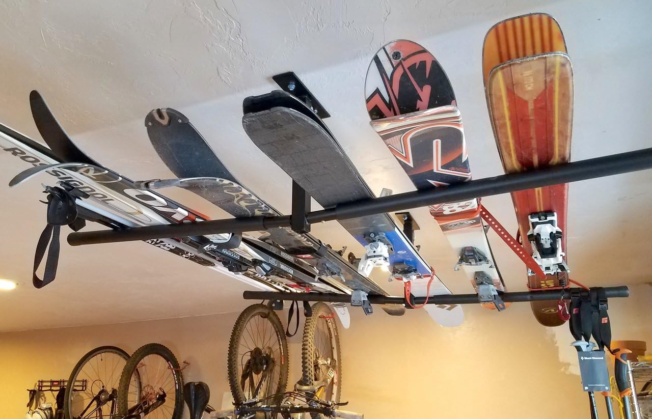 Amazon Com Storeyourboard Ski And Snowboard Ceiling Storage Rack