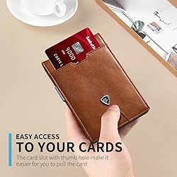 RUNBOX Mens Slim Wallet with Money Clip RFID