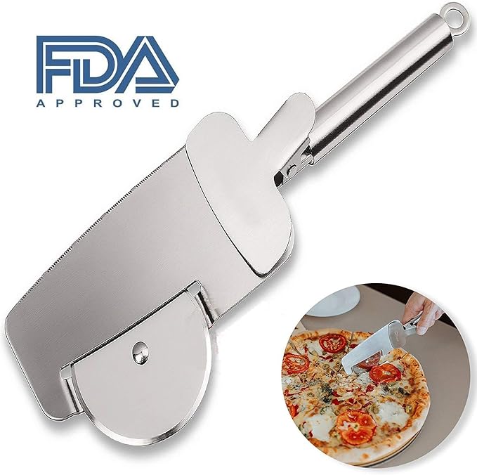 Pizza Cutter Wheel，DIGI4U 3 in 1 Pizza Cutter and Wheel