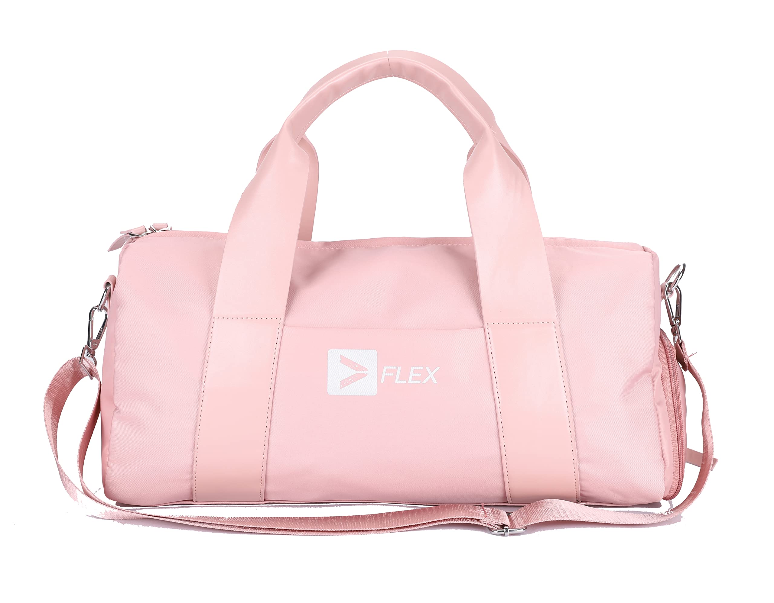 Flex Waterproof Gym Sport Bag fpr Women 30L Lighweight Duffle with Shoe Compartment & Wet Pocket for Yoga Durable Ladies Travel Bag with Shoulder Strap Small Inner Pocket with Zip Pink