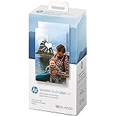 HP Sprocket Studio Plus 4 x 6&rdquo; Photo Paper and Cartridges (Includes 108 Sheets and 2 Cartridges) &ndash; Compatible only with HP Sprocket Studio Plus printer