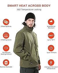 DEWBU Soft Shell Heated Jacket for Men with 12V