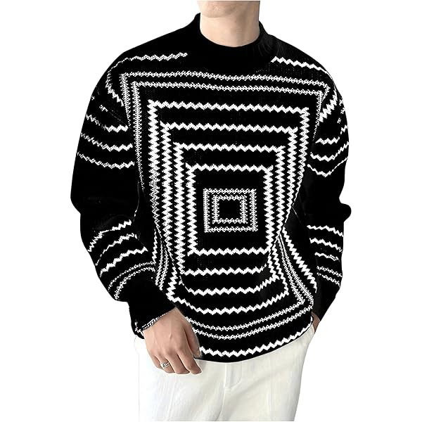 Niiyyjj Men Casual Sweater Cloud Pattern Couple Sweaters