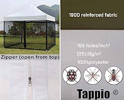 Tappio 10x10 Mosquito Net with Zipper for Patio