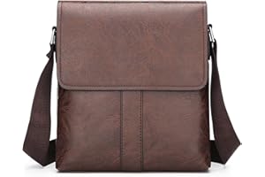 PORT&LOTUS Messenger Bags for Men - Small PU Leather Crossbody Bags