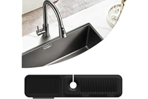 MOODKEY Kitchen Sink Splash Guard Sponge Holder for Kitchen Sink Silicone Faucet Handle Drip Catcher Tray Sink Protector for 