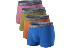 DAVID ARCHY Mens Trunks Underwear Soft Breathable Rayon Made from Bamboo Trunk No Fly Pouch