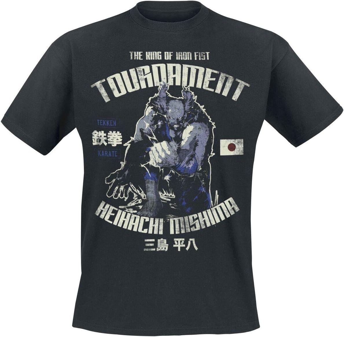 T Shirt Heihachi Mishima King Of Iron Fist Official Retro Mens Black