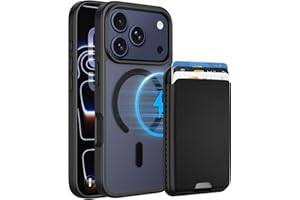 Ntwinro Magnetic for iPhone 17 Pro Case (Compatible with MagSafe) with Detachable Wallet & Card Holder for 3 Cards [RFID Blocking] Military Grade Protective Slim Phone Cover, Black