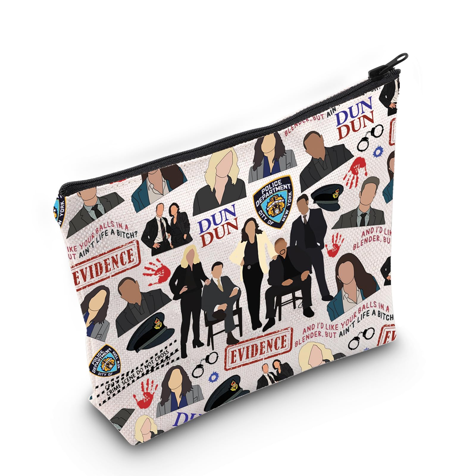 LEVLO Law Order Robert Goren Cosmetic Makeup Bag Olivia Benson Fans Gift Alexandra Eames Zipper Pouch Bag Law Detective TV Show Merchandise Dun Bag
