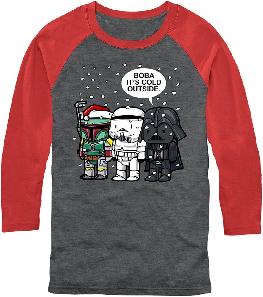 Star Wars Men's Christmas Boba It's Cold Outside Baseball Tee
