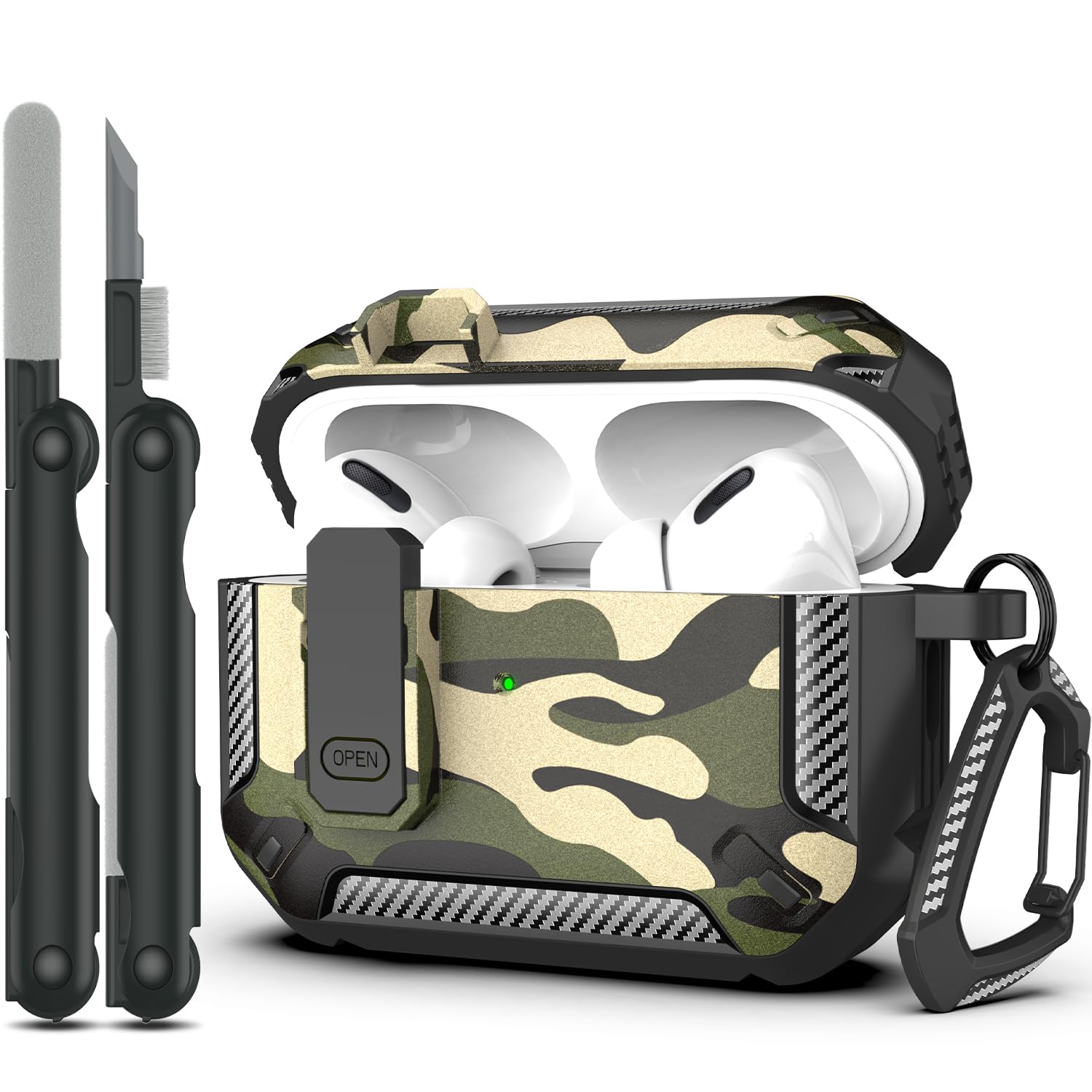 RFUNGUANGO for AirPods Pro Case Cover with Cleaner