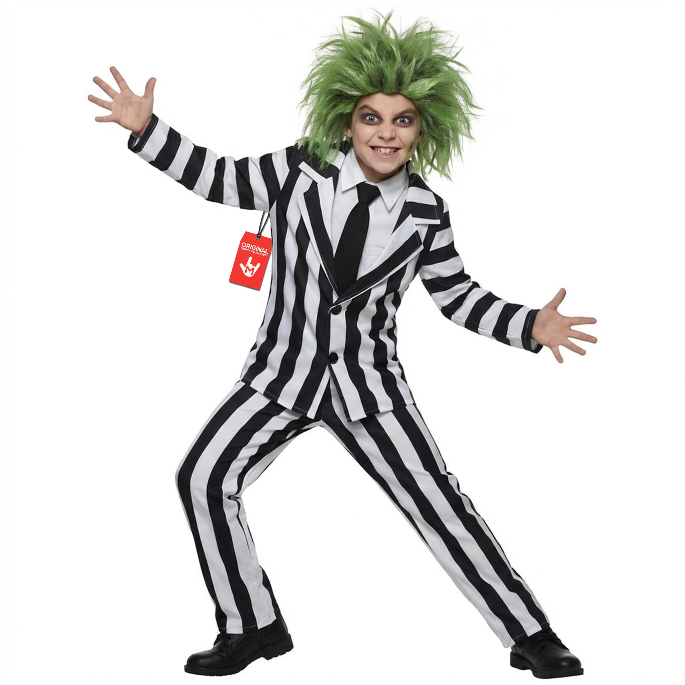 Morph Kids Black and White Striped Suit Halloween Costume for Boys 3-4 Years