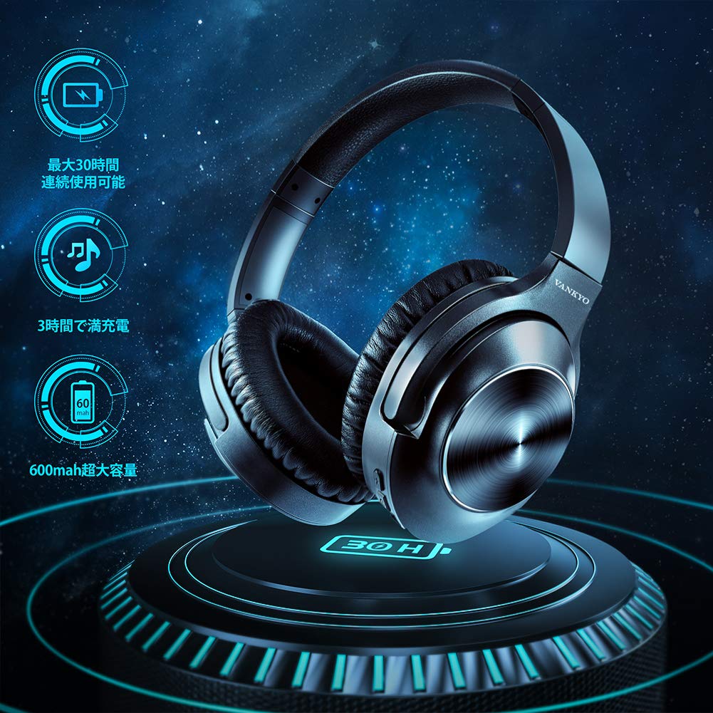 ヘッドホンBluetooth 5.0ワイヤレスノイズキャンセリングヘッドホンANCノイズキャンセル搭載iPhone/iPad/Android対応