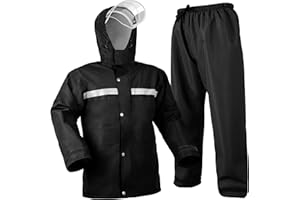 Coralrain Rain Suit Safety Waterproof Rain Jacket and Trouser Suit Raincoat With Hood lining For Men Women Adults Breathable