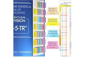 MVPSWOO Upgraded Index Tabs for DSM-5-TR 2022, 94 Printed DSM-V-TR Tabs, 100 Tabs in Total, with Alignment Guide & Disorders Description Sheet for The Diagnostic and Statistical Manual of Mental Disorders