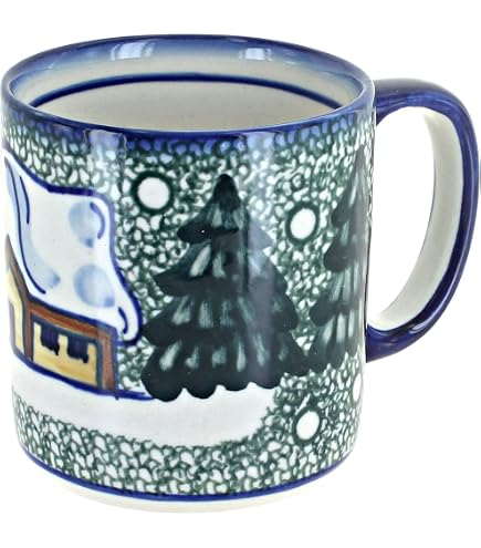 Blue Rose Polish Pottery Woodland Fern Teapot - Handcrafted Stoneware, 5-Cup Capacity, Microwave & Dishwasher Safe