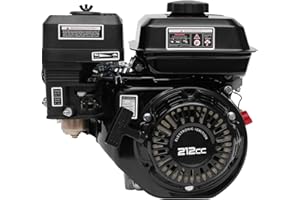 YUNLAIGOTOP 4-Stroke 7.5HP Gas Engine, 210cc Pull Start Single Cylinder OHV Gasoline Engine with Air Cooling, Gas Engine for Compressor & Scarifier & Lawnmower & Pump, GX160/170F