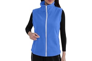 Womens Polar Fleece Vest Warm Sleeveless Coat Vest Lightweight Softshell Solid Color Jacket for Running Hiking Golf