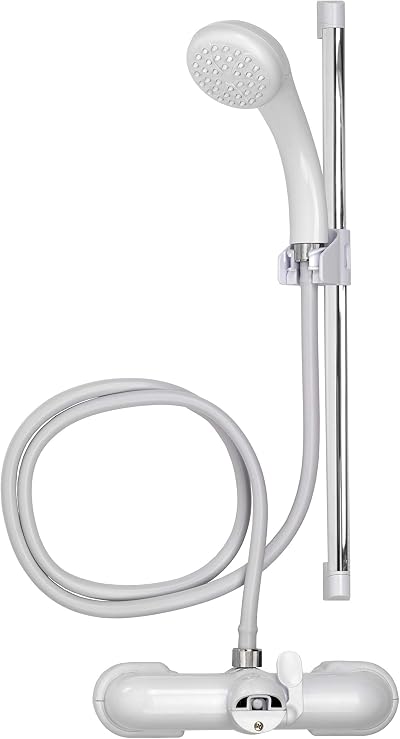 Croydex Shower Head and Hose Mixer Set with Riser Rail 1.5m White