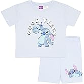 Disney Lilo & Stitch Girls 2-Piece T-Shirt and Biker Shorts Sets - Graphic Print Outfits for Kids