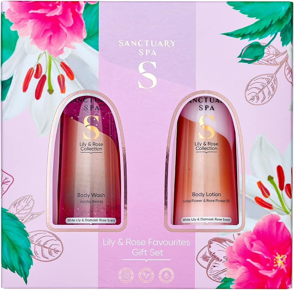 Sanctuary Lily and Rose Gift Set 300ml Vegan Cruelty Free Spa Xmas