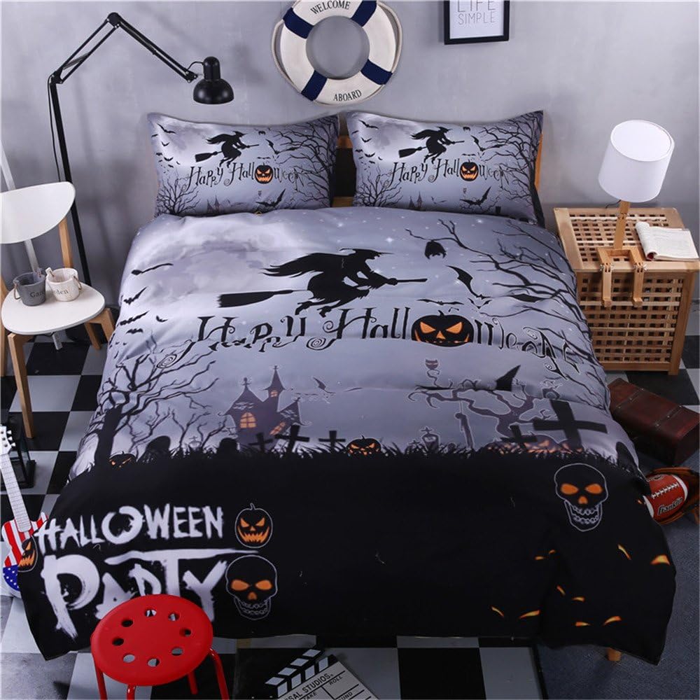 Duvet Covers Set Halloween Quilt Cover Bedding Set 200x230cm 3D Pumpkin