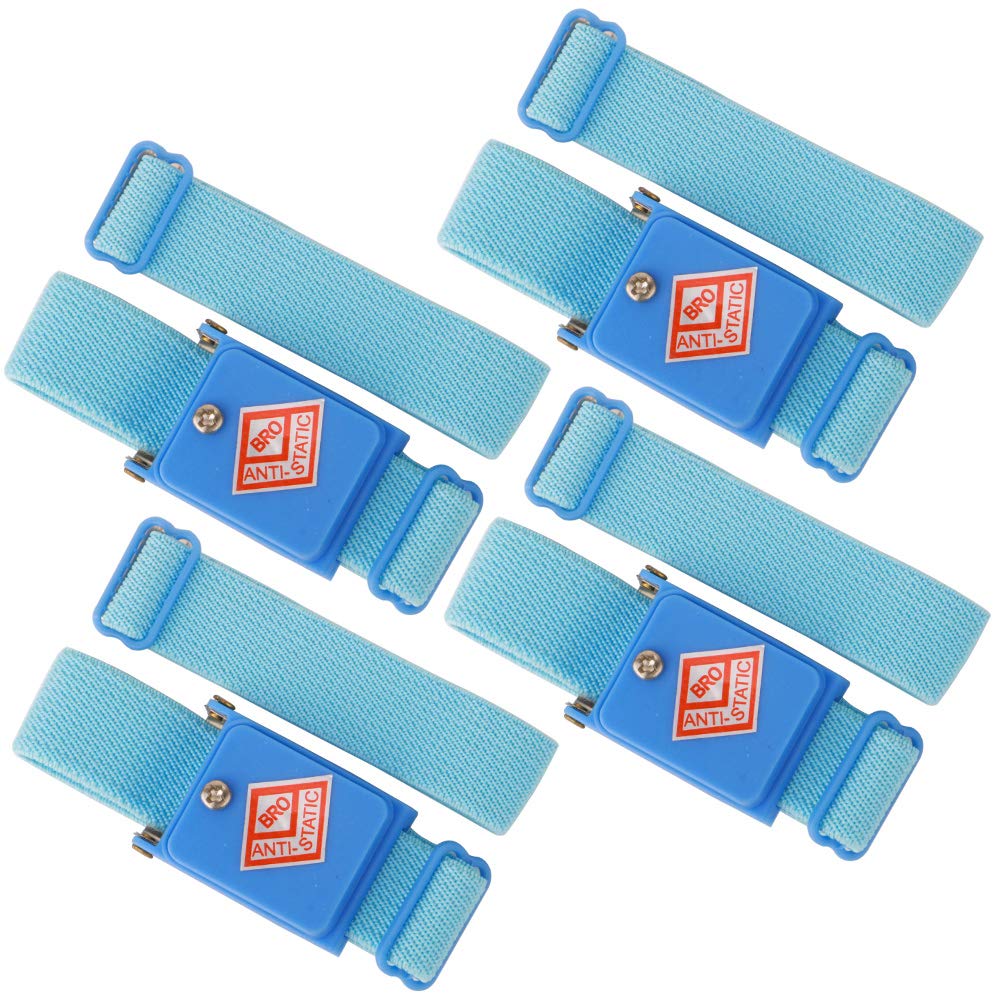 GTIWUNG 4Pcs Anti-Static Wrist Strap, Cordless Wireless Anti Static ESD Wrist Strap Discharge Band, Anti-static Bracelet, Blue