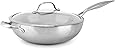 GreenPan Venice Pro Stainless Steel Healthy Ceramic Nonstick, 12" with Lid, Light Gray